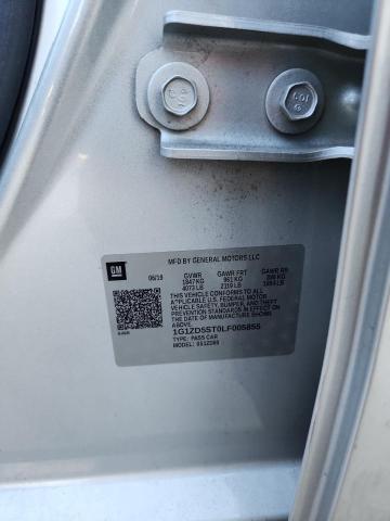 1G1ZD5ST0LF005855 - 2020 CHEVROLET MALIBU LT SILVER photo 12