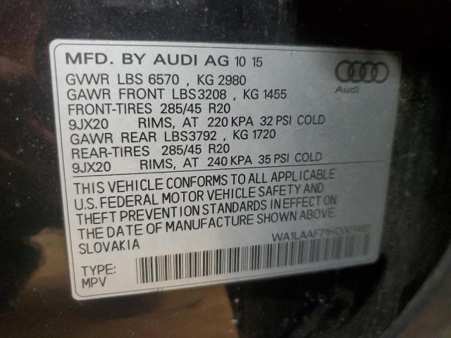 WA1LAAF71HD001483 - 2017 AUDI Q7 PREMIUM PLUS Negro foto 13