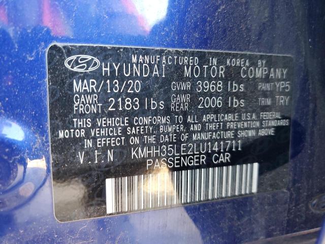 KMHH35LE2LU141711 - 2020 HYUNDAI ELANTRA GT BLUE photo 13