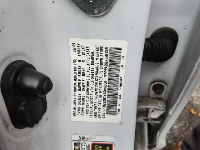 JHMZE2H7XAS016359 - 2010 HONDA INSIGHT EX Ağ foto 12