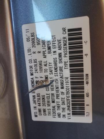 JH4CU2F67BC011974 - 2011 ACURA TSX SILVER photo 12