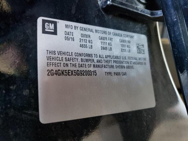 2G4GK5EX5G9200315 - 2016 BUICK REGAL 黑色 照片 12