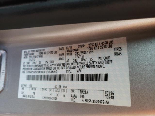 1FMCU0GX8GUB23810 - 2016 FORD ESCAPE SE SILVER photo 13