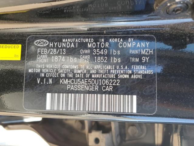 KMHCU5AE5DU106222 - 2013 HYUNDAI ACCENT GLS 黑色 照片 12