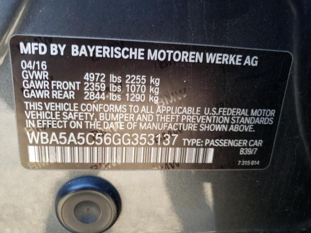 WBA5A5C56GG353137 - 2016 BMW 528 I GRAY photo 13