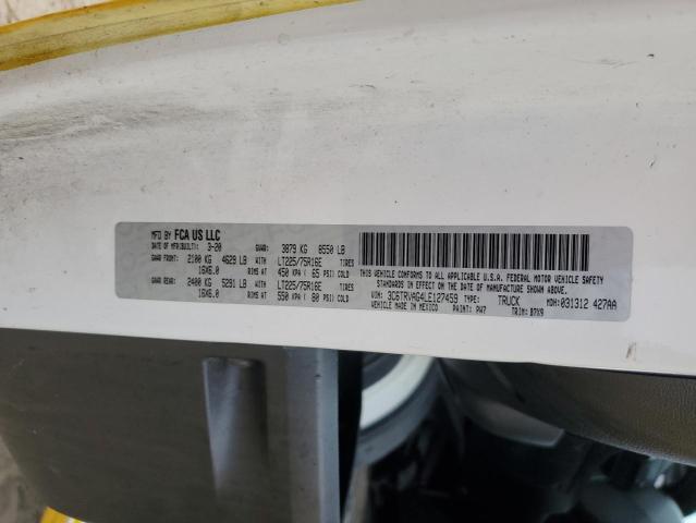 3C6TRVAG4LE127459 - 2020 RAM PROMASTER 1500 STANDARD Սպիտակ լուսանկար 12