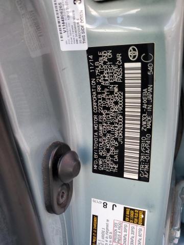 JTDKN3DU0F1900022 - 2015 TOYOTA PRIUS TURQUOISE photo 12