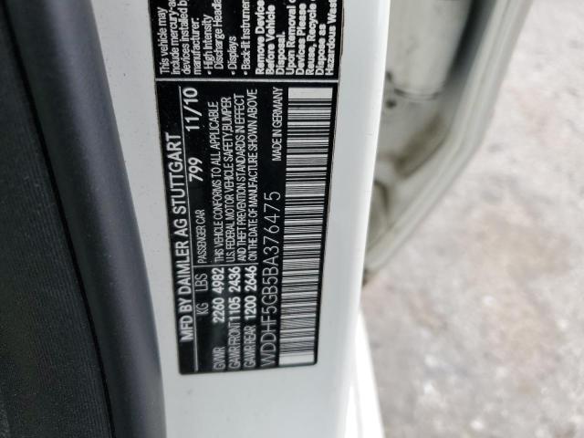 WDDHF5GB5BA376475 - 2011 MERCEDES-BENZ E 350 WHITE photo 12