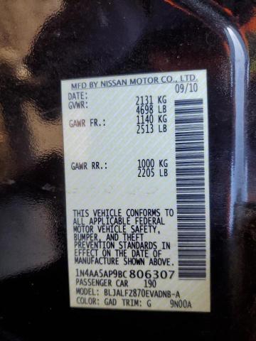 1N4AA5AP9BC806307 - 2011 NISSAN MAXIMA S 黑色 照片 13