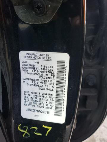 JN8AR05Y4WW266799 - 1998 NISSAN PATHFINDER LE BLACK photo 12