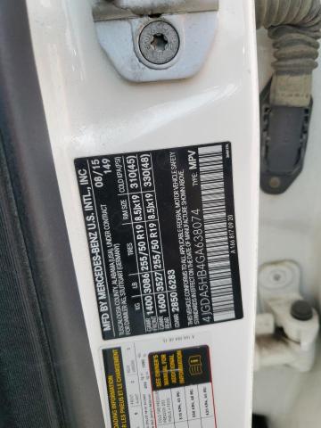 4JGDA5HB4GA638074 - 2016 MERCEDES-BENZ GLE 350 4MATIC WHITE photo 13