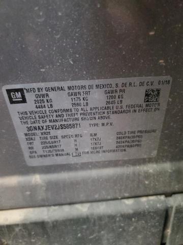 3GNAXJEV2JS585871 - 2018 CHEVROLET EQUINOX LT Сірий фото 13