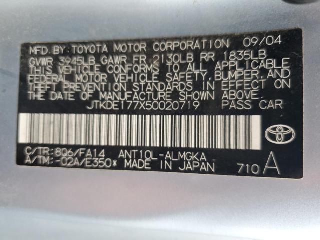 JTKDE177X50020719 - 2005 TOYOTA SCION TC 蓝色 照片 12