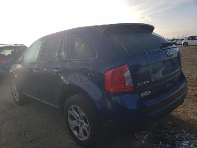 2FMDK3JC1CBA88559 - 2012 FORD EDGE SEL BLUE photo 2