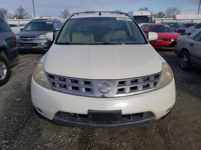 JN8AZ08T95W315879 - 2005 NISSAN MURANO SL WHITE photo 5