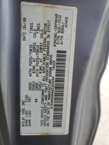 4TASM92N4WZ163244 - 1998 TOYOTA TACOMA XTRACAB PRERUNNER ნაცრისფერი ფოტო 12