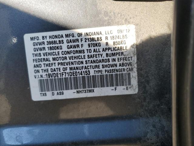 19VDE1F71DE014153 - 2013 ACURA ILX 20 TECH SILVER photo 12