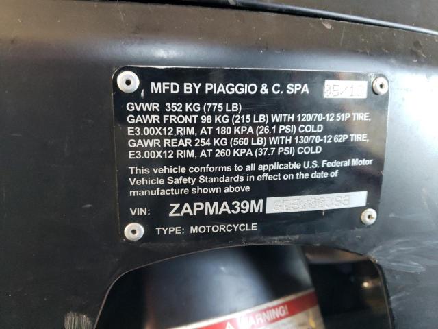 ZAPMA39M9L5200399 - 2019 VESPA GTS 300 BLACK photo 10