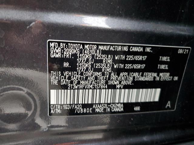 2T3W1RFVXMC157844 - 2021 TOYOTA RAV4 XLE GRAY photo 13