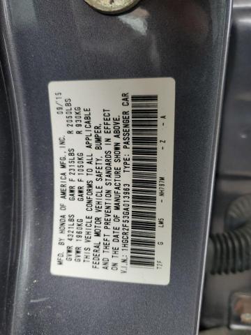 1HGCR2F53GA013963 - 2016 HONDA ACCORD SPORT GRAY photo 12