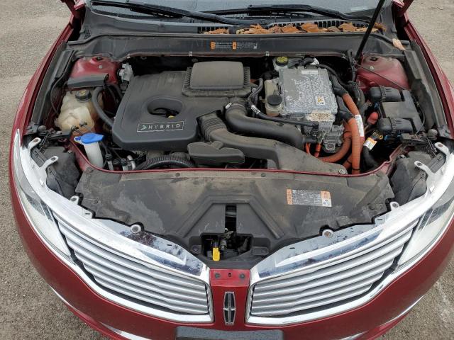 3LN6L2LU5FR608225 - 2015 LINCOLN MKZ HYBRID RED photo 11