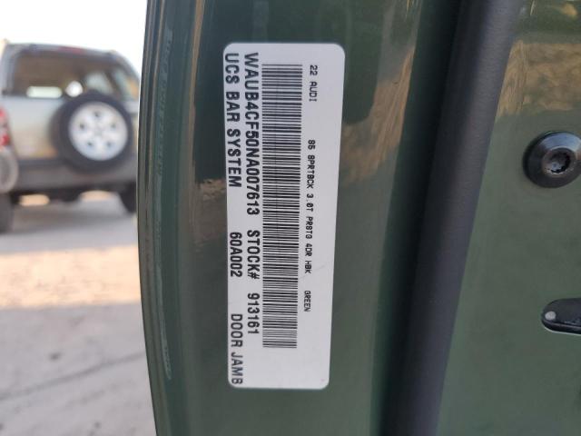 WAUB4CF50NA007613 - 2022 AUDI S5 PRESTIGE 绿色 照片 12