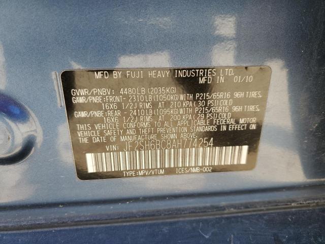 JF2SH6BC8AH774254 - 2010 SUBARU FORESTER XS Niebieski zdjęcie 13