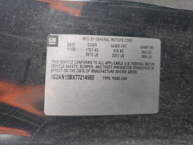 1G2AN15BX77214960 - 2007 PONTIAC G5 GT BLACK photo 12