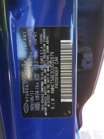 KMHCT5AE3CU032879 - 2012 HYUNDAI ACCENT GLS BLUE photo 12