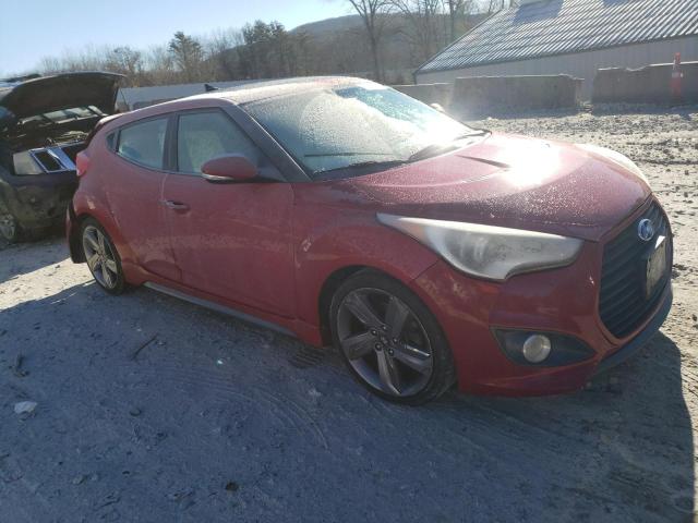 KMHTC6AE1EU206232 - 2014 HYUNDAI VELOSTER TURBO RED photo 4