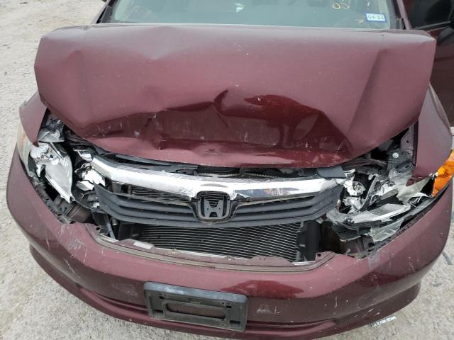 2HGFB2F59CH536496 - 2012 HONDA CIVIC LX MAROON photo 11