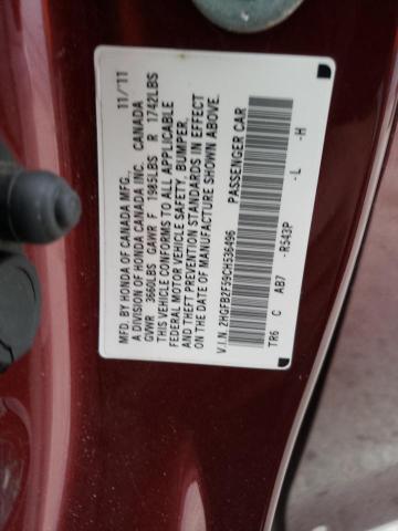 2HGFB2F59CH536496 - 2012 HONDA CIVIC LX MAROON photo 12