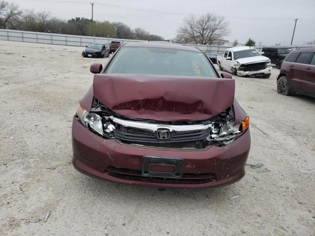 2HGFB2F59CH536496 - 2012 HONDA CIVIC LX MAROON photo 5