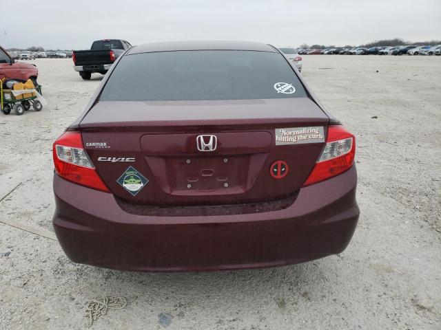 2HGFB2F59CH536496 - 2012 HONDA CIVIC LX MAROON photo 6