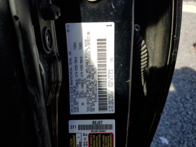 5TFRM5F11GX106127 - 2016 TOYOTA TUNDRA DOUBLE CAB SR/SR5 BLACK photo 12