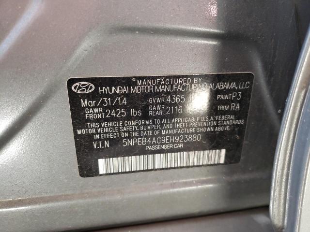 5NPEB4AC9EH923880 - 2014 HYUNDAI SONATA GLS SILVER photo 12