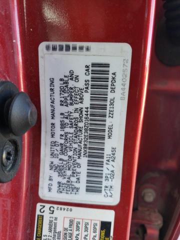 1NXBR32E38Z016444 - 2008 TOYOTA COROLLA CE RED photo 12