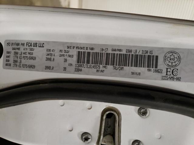 1C6RR7LT2JS145579 - 2018 RAM 1500 SLT WHITE photo 12