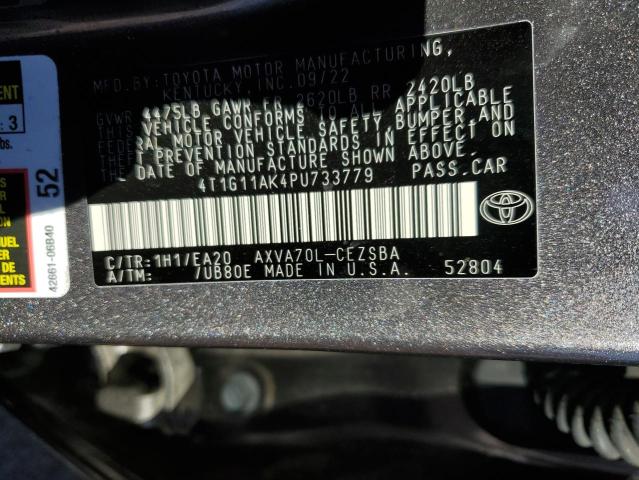 4T1G11AK4PU733779 - 2023 TOYOTA CAMRY SE NIGHT SHADE GRAY photo 12