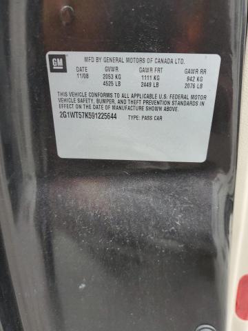 2G1WT57K591225644 - 2009 CHEVROLET IMPALA 1LT CHARCOAL photo 13