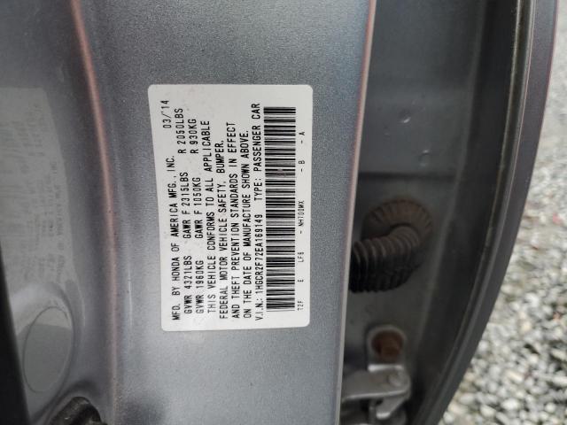 1HGCR2F72EA169149 - 2014 HONDA ACCORD EX SILVER photo 12