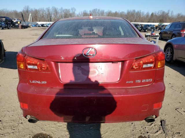 JTHCK262172008987 - 2007 LEXUS IS 250 BURGUNDY photo 6