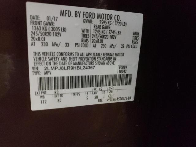 2LMPJ8LR9HBL24367 - 2017 LINCOLN MKX RESERVE MAROON photo 13