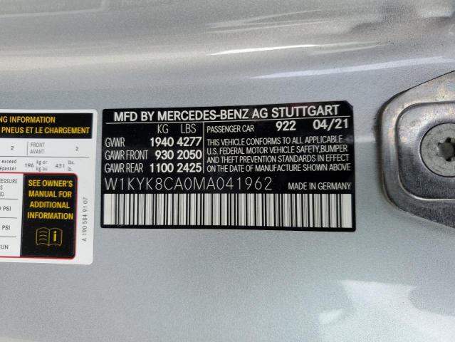 W1KYK8CA0MA041962 - 2021 MERCEDES-BENZ AMG GT SILVER photo 12