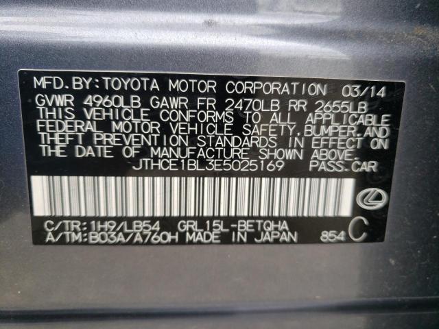 JTHCE1BL3E5025169 - 2014 LEXUS GS 350 GRAY photo 12