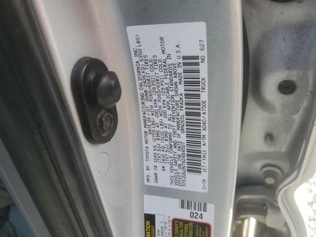 5TEJU62N78Z484507 - 2008 TOYOTA TACOMA DOUBLE CAB PRERUNNER SILVER photo 12