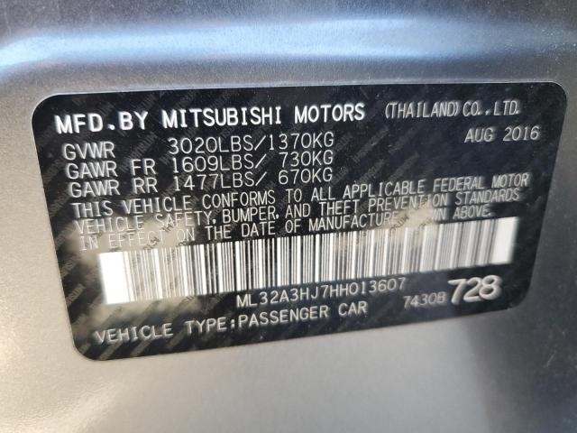 ML32A3HJ7HH013607 - 2017 MITSUBISHI MIRAGE ES GRAY photo 12