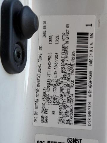 5TFAX5GN8JX130874 - 2018 TOYOTA TACOMA DOUBLE CAB Սպիտակ լուսանկար 13