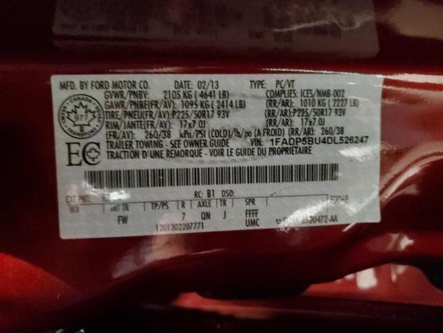 1FADP5BU4DL526247 - 2013 FORD C-MAX SEL RED photo 13