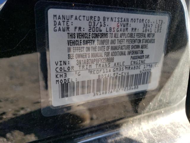 3N1AB7AP8FY258688 - 2015 NISSAN SENTRA S BLACK photo 13